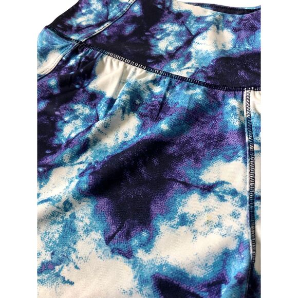 The North Face Girls Medium Printed Activewear Knit Class V Shorts Blue & Purple - Picture 7 of 11